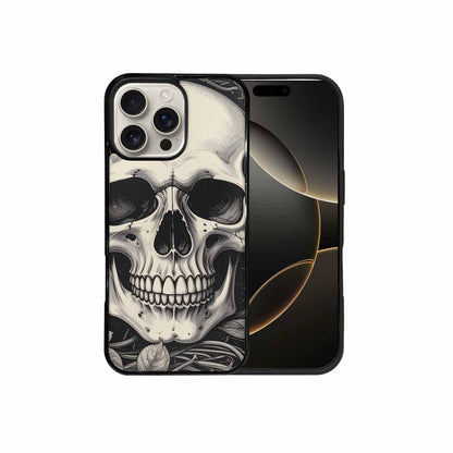 iPhone 16 Pro Max Case — 20 Skulls Overlapping Seamless Tileable Pattern, Custom Print Case Cover