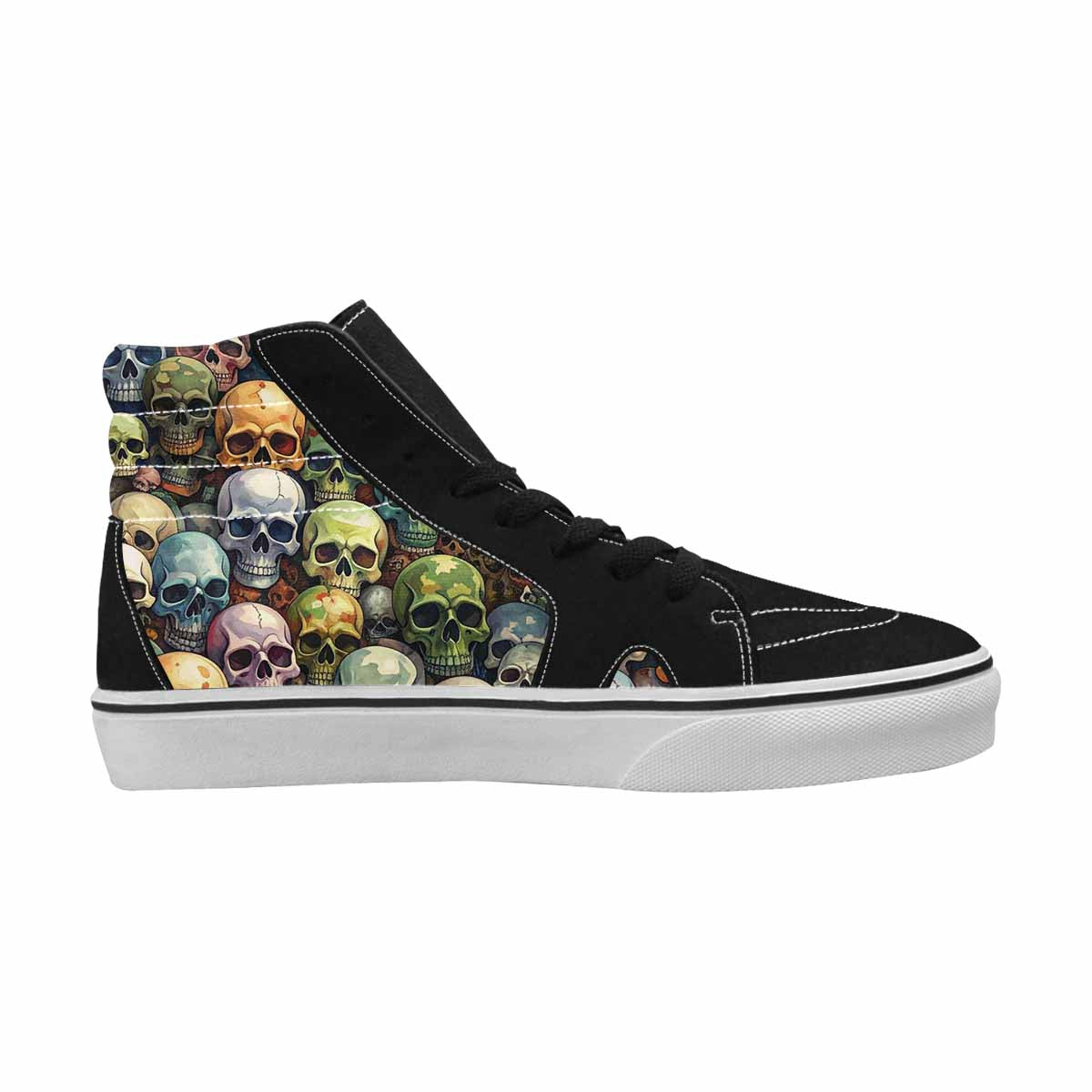 MEN'S Skulls High Top Canvas Wallpaper Art Sneakers