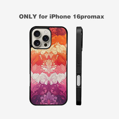 iPhone 16 Pro Max Case — Lesbian Flag Color Theme Small Rainbow, Custom Made Phone Cover