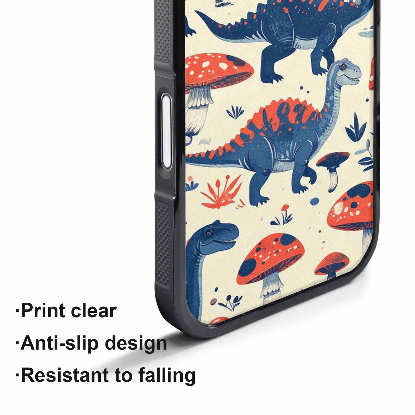 iPhone 17 Pro Max Case — Vintage Dinosaurs Mushroom Retro Vintage, Custom Designed Case Cover