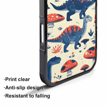 iPhone 17 Pro Max Case — Vintage Dinosaurs Mushroom Retro Vintage, Custom Designed Case Cover