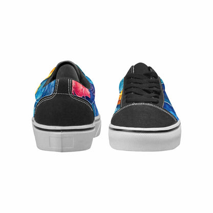 MEN'S Fish Scale Coral Canvas Lace-Up Surreal Custom Shoes