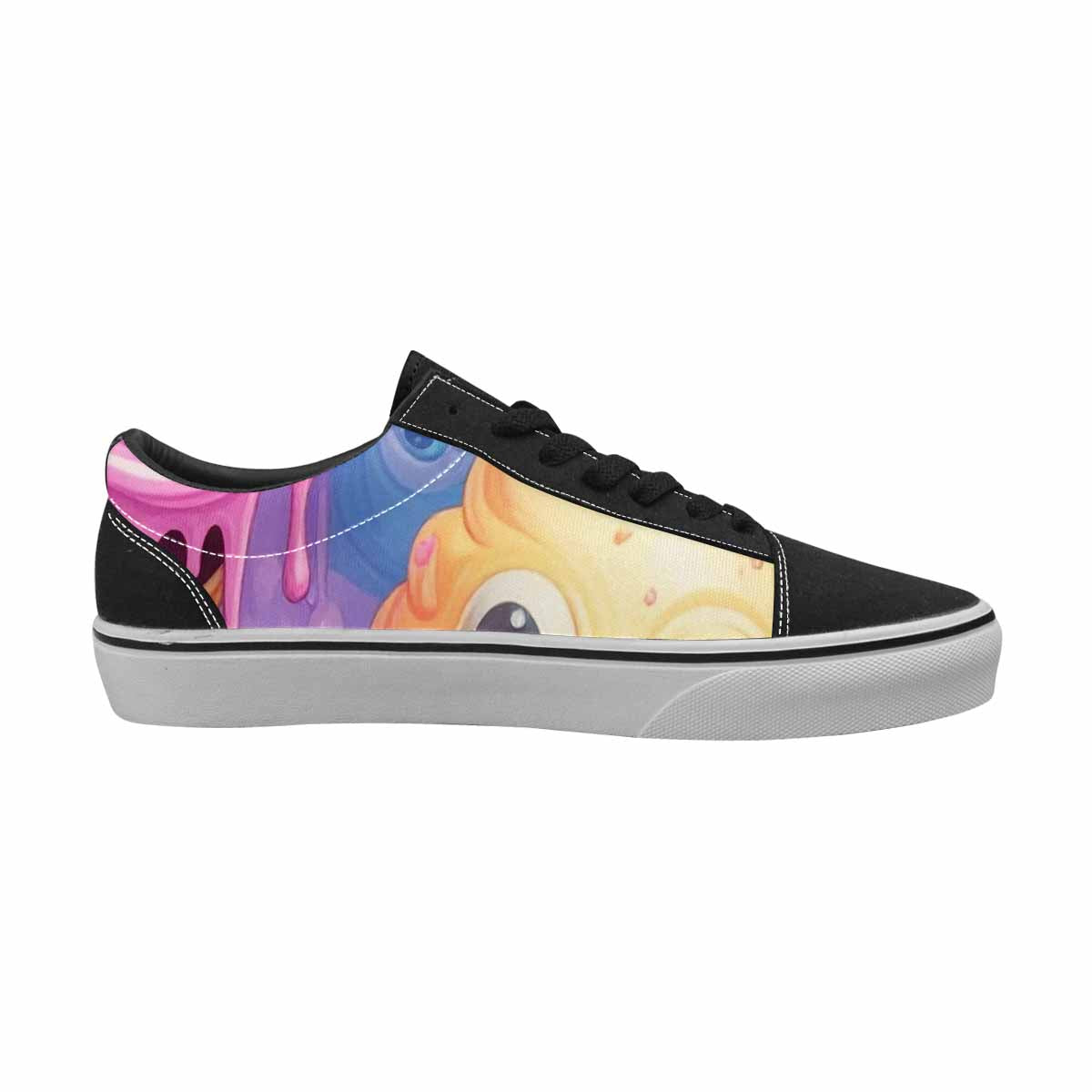WOMEN'S Melting Icecream Cone Monster Canvas Lace-Up Dreamcore Custom Sneakers
