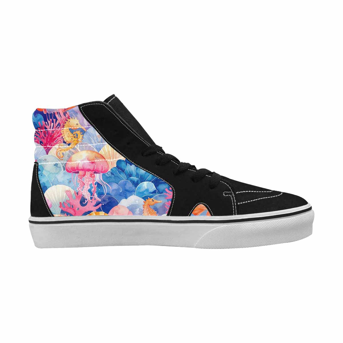 MEN'S Fish Scale Coral High Top Canvas Wallpaper Art Shoes