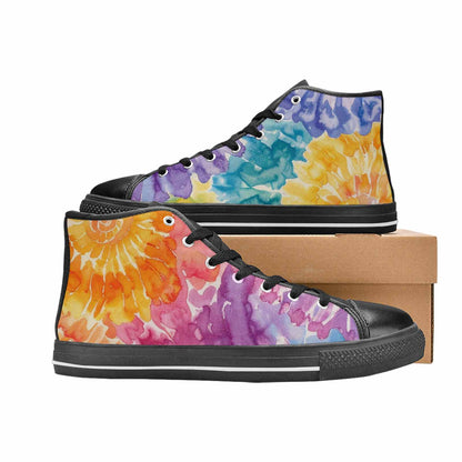 MEN'S Tie Dye Swirl High Top Canvas Vivid Shoes