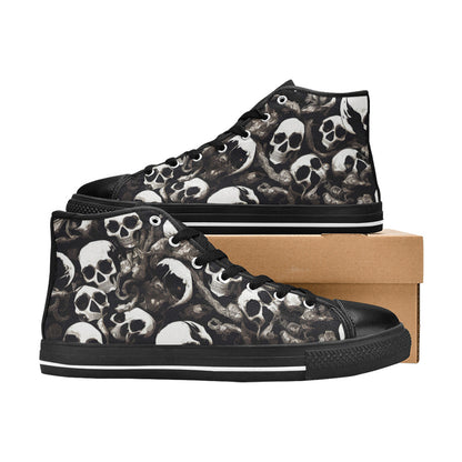MEN'S Lots Skulls Men’S High Top Canvas Neon Fantasy Sneakers