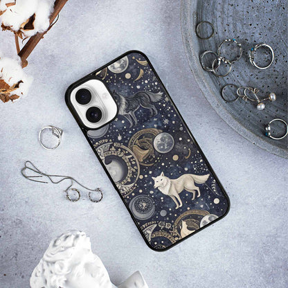 iPhone 16 Plus Case — Wolves Everywhere Collage Overlap Small Wolf, Unique Phone Case Design