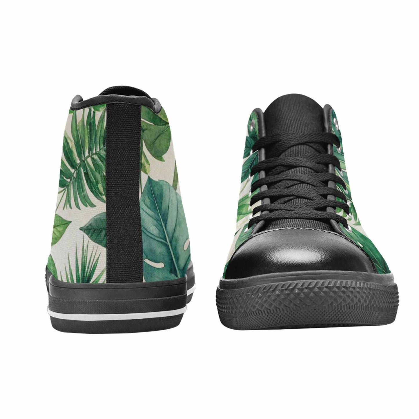 MEN'S Seven-Point Palmate Leaf High Top Canvas Grunge Custom Sneakers