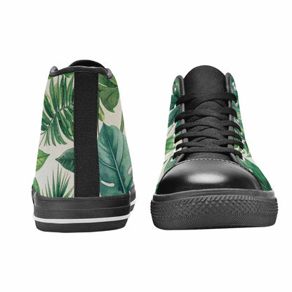 MEN'S Seven-Point Palmate Leaf High Top Canvas Grunge Custom Sneakers