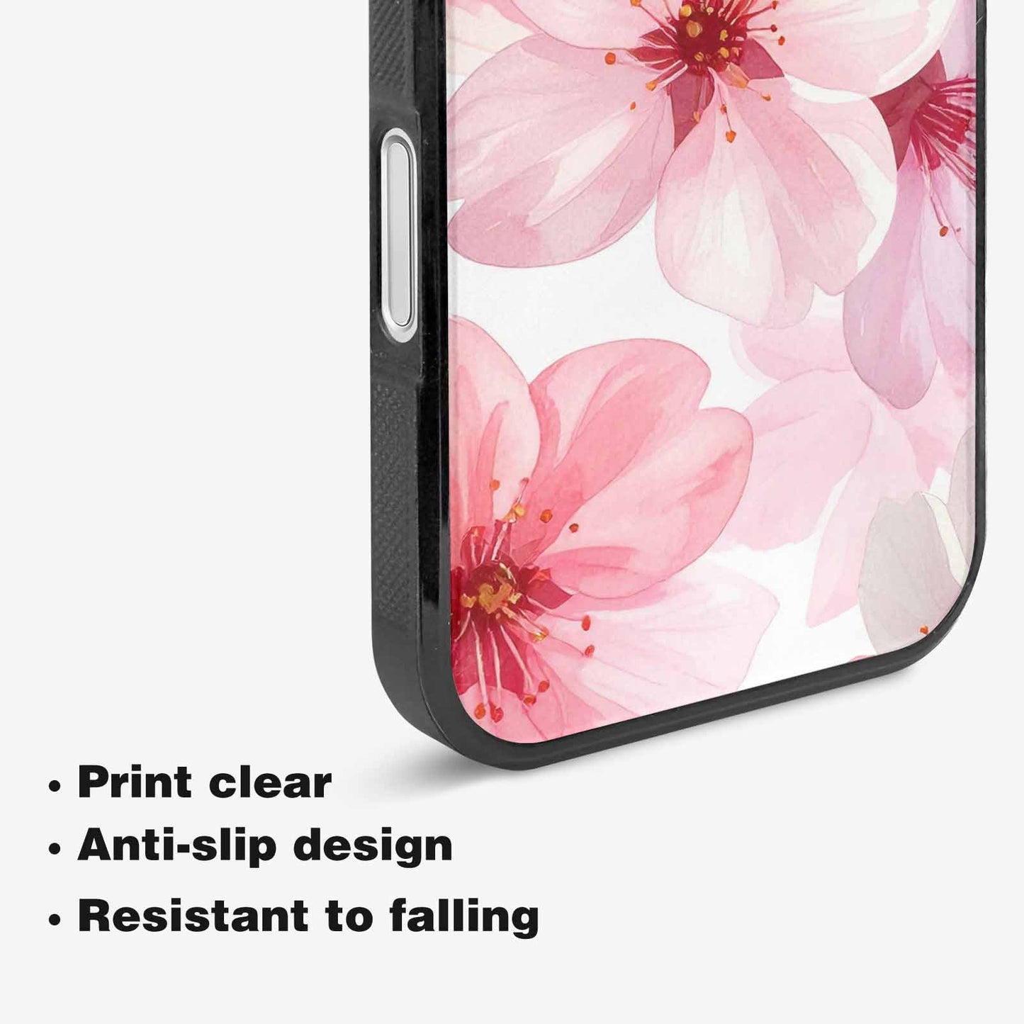 iPhone 16 Case — Japanese Cherry Blossom Pattern Sakura Flowers, Custom Printed Phone Case