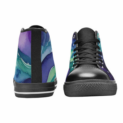 WOMEN'S Galaxy Aurora Nebula High Top Canvas Vivid Custom Shoes