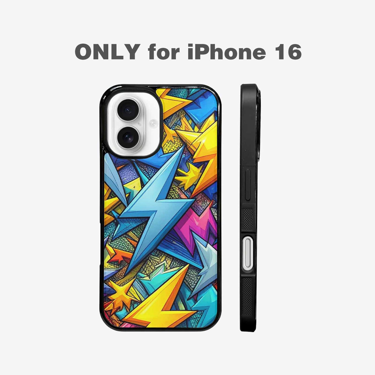 iPhone 16 Case — Lightning Bolt Storm Pattern Hundreds Of, Custom Art Phone Cover