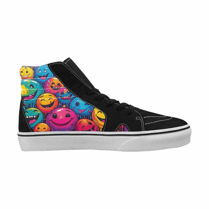 MEN'S Melting Moon Smiley High Top Canvas Dark Academia Custom Sneakers
