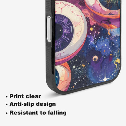 iPhone 16 Case — Cartoon Eyeballs Galaxy Personalized Phone Cover, Custom Made Phone Cover
