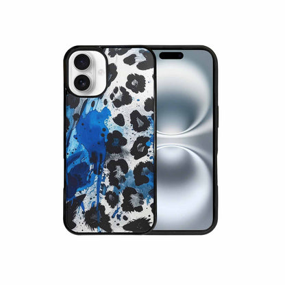 iPhone 16 Plus Case — Animal Print Black Blue Ink Animal, Custom Printed Phone Case