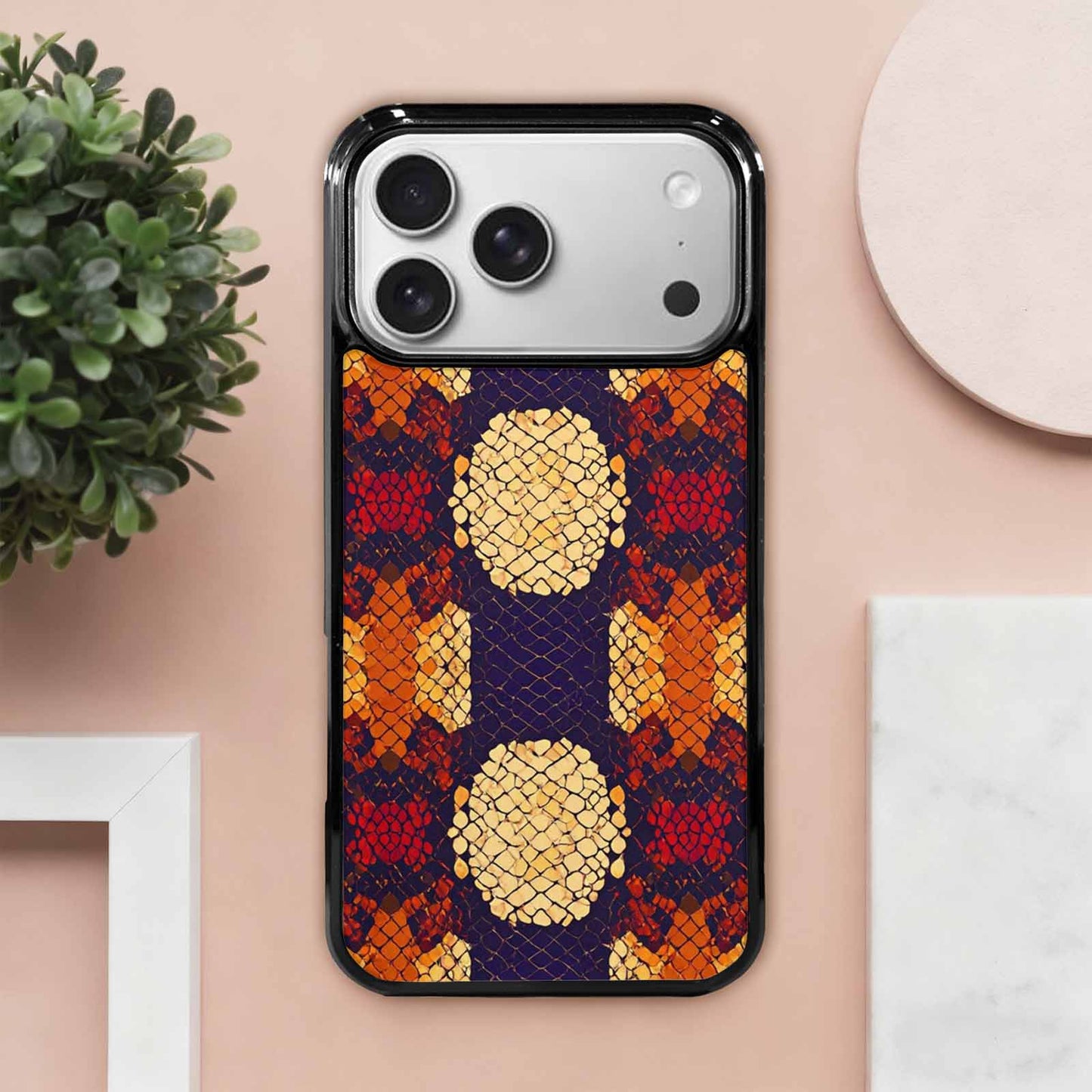 iPhone 17 Pro Max Case — Snake Print Dark Seamless Animal Print, Customized Protective Case