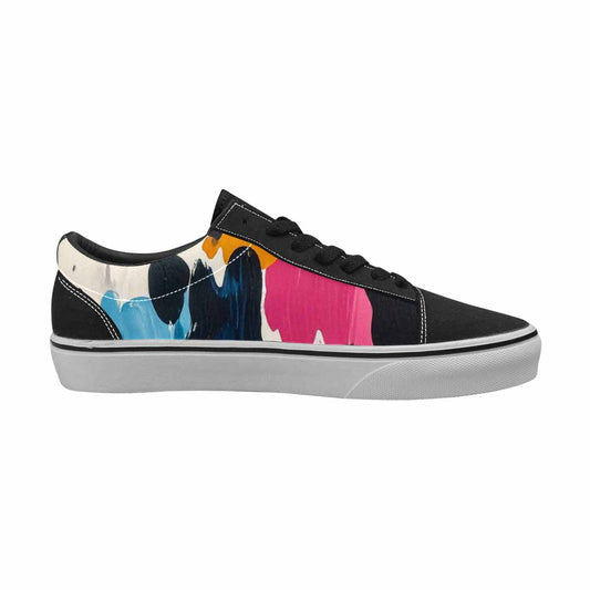 WOMEN'S Cow Animal Print Canvas Lace-Up Dark Academia Custom Sneakers