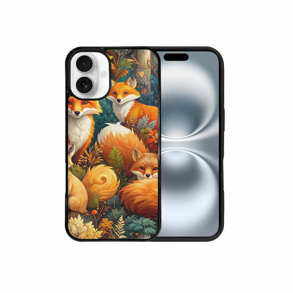iPhone 16 Plus Case — Fox Forest Fox Forest Pattern Hundreds, Custom Print Case Cover