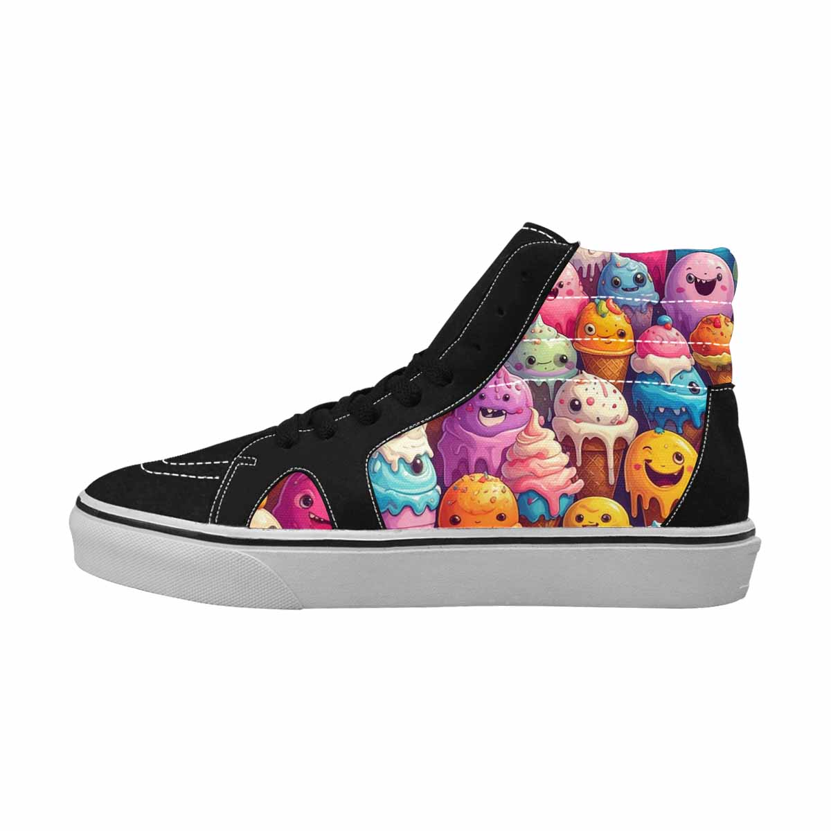 MEN'S Melting Ice Cream Monster High Top Canvas Cottagecore Sneakers