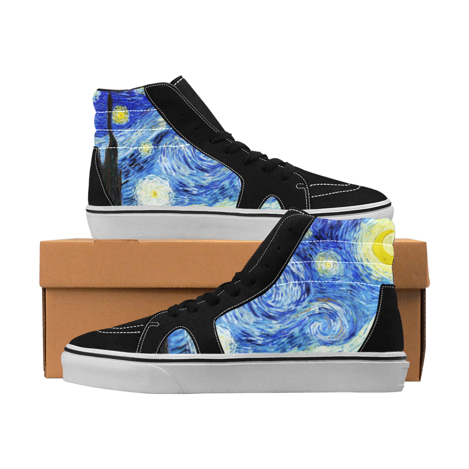 WOMEN'S Starry Night High Top Skateboarding Cottagecore Custom Shoes