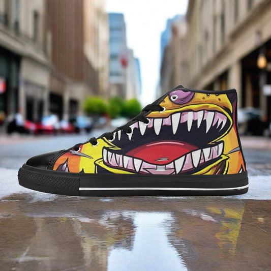 Aztec Blue Gold Custom MEN Bold Art - Freaky Shoes | Custom Art Sneakers