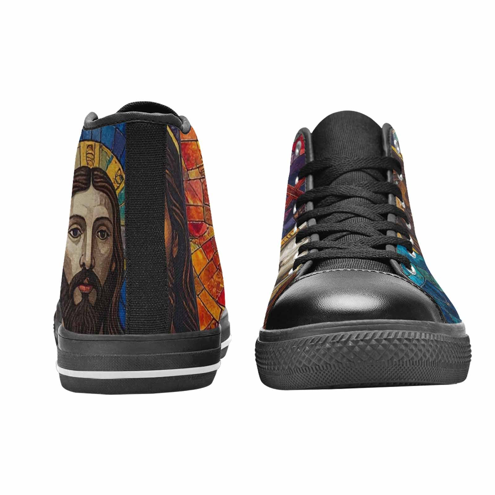 MEN'S Jesus Face Small High Top Canvas Vibrant Chaos Shoes