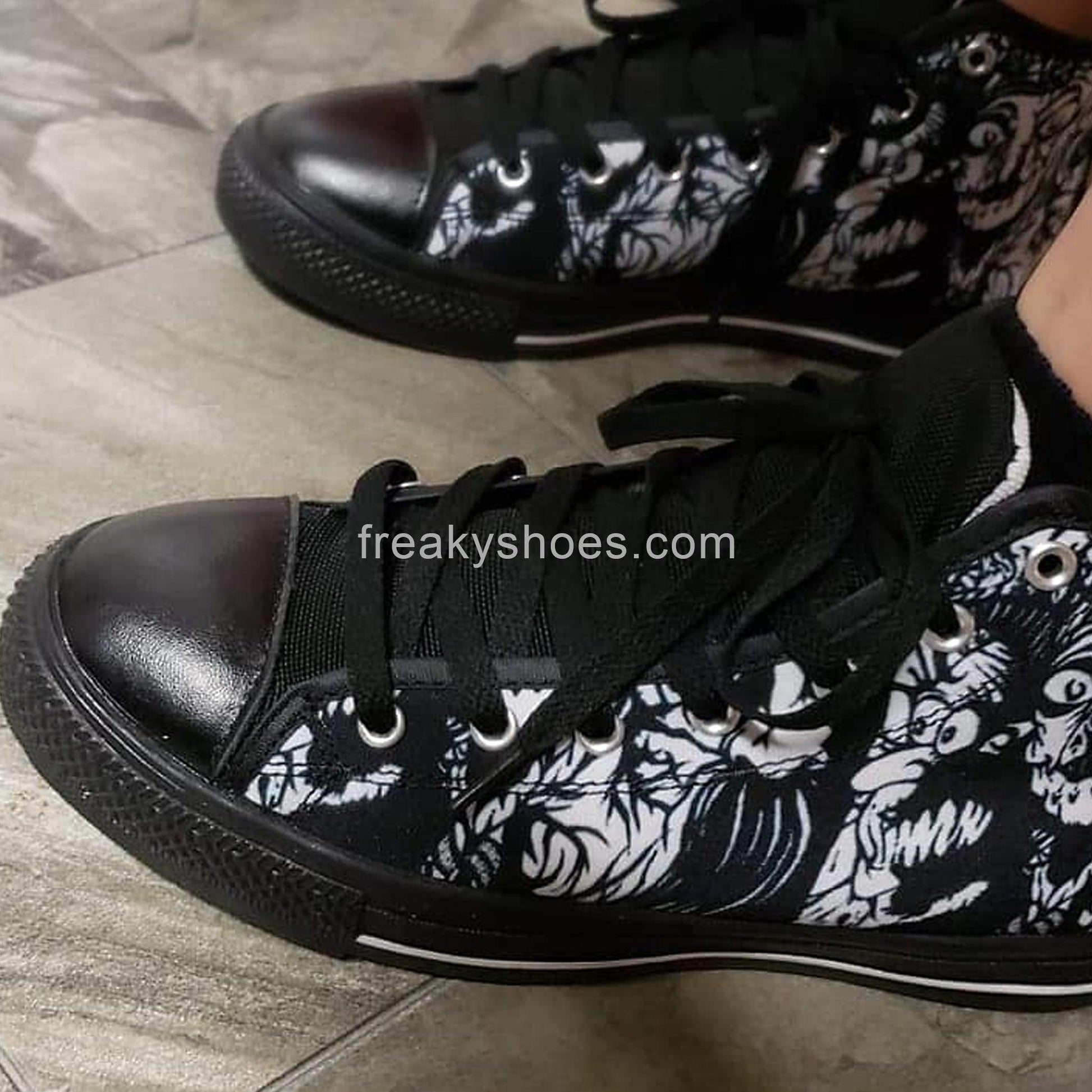 Celtic Navy Indigo Unique WOMEN Bold Art - Freaky Shoes | Custom Art Sneakers