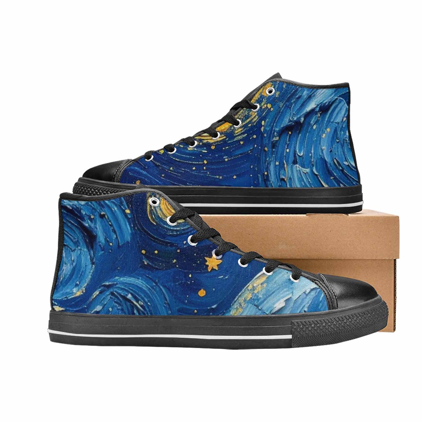 MEN'S Starry Night Galaxy High Top Canvas Neon Fantasy Shoes