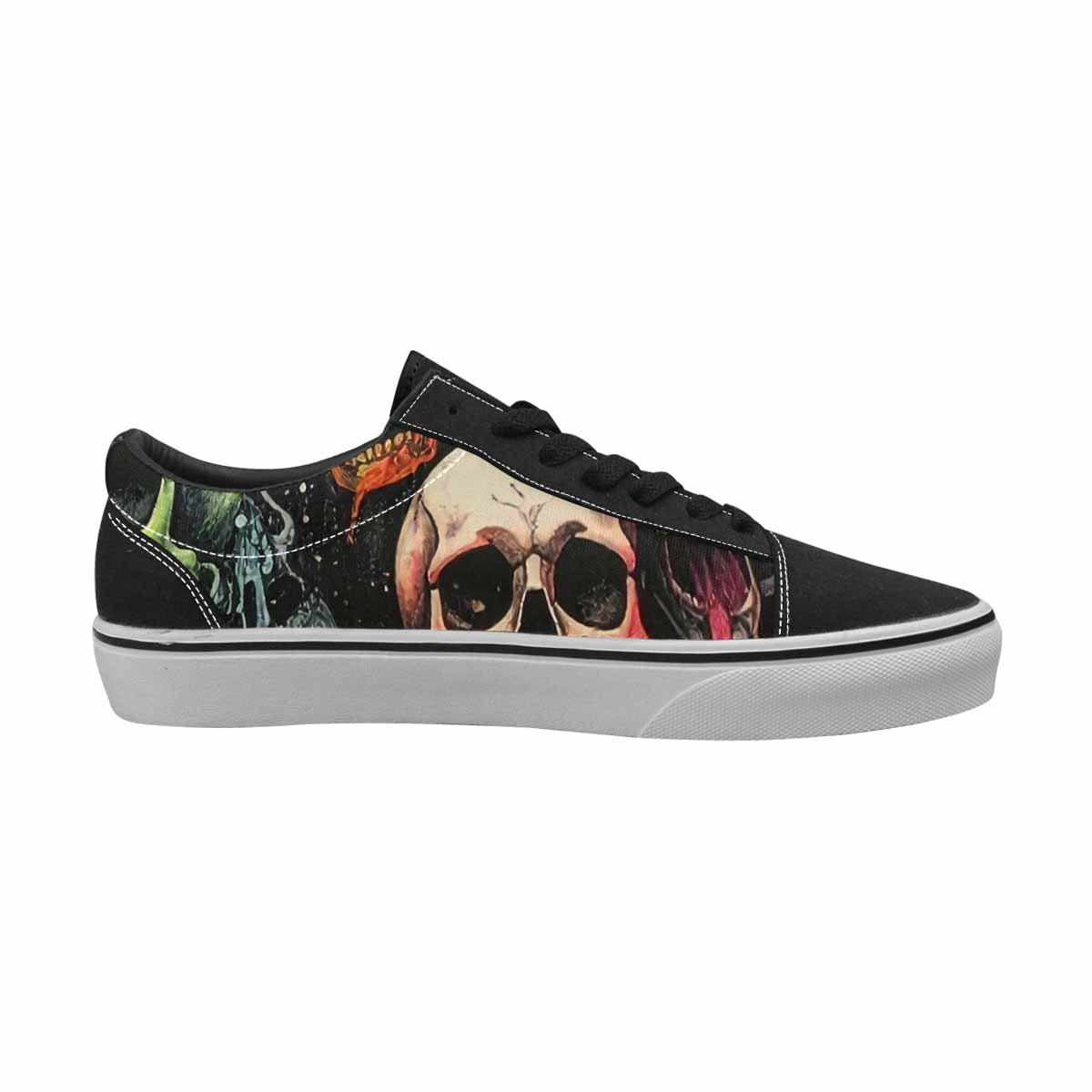 WOMEN'S Rainbow From Skull S Lace-Up Canvas Surreal Shoes