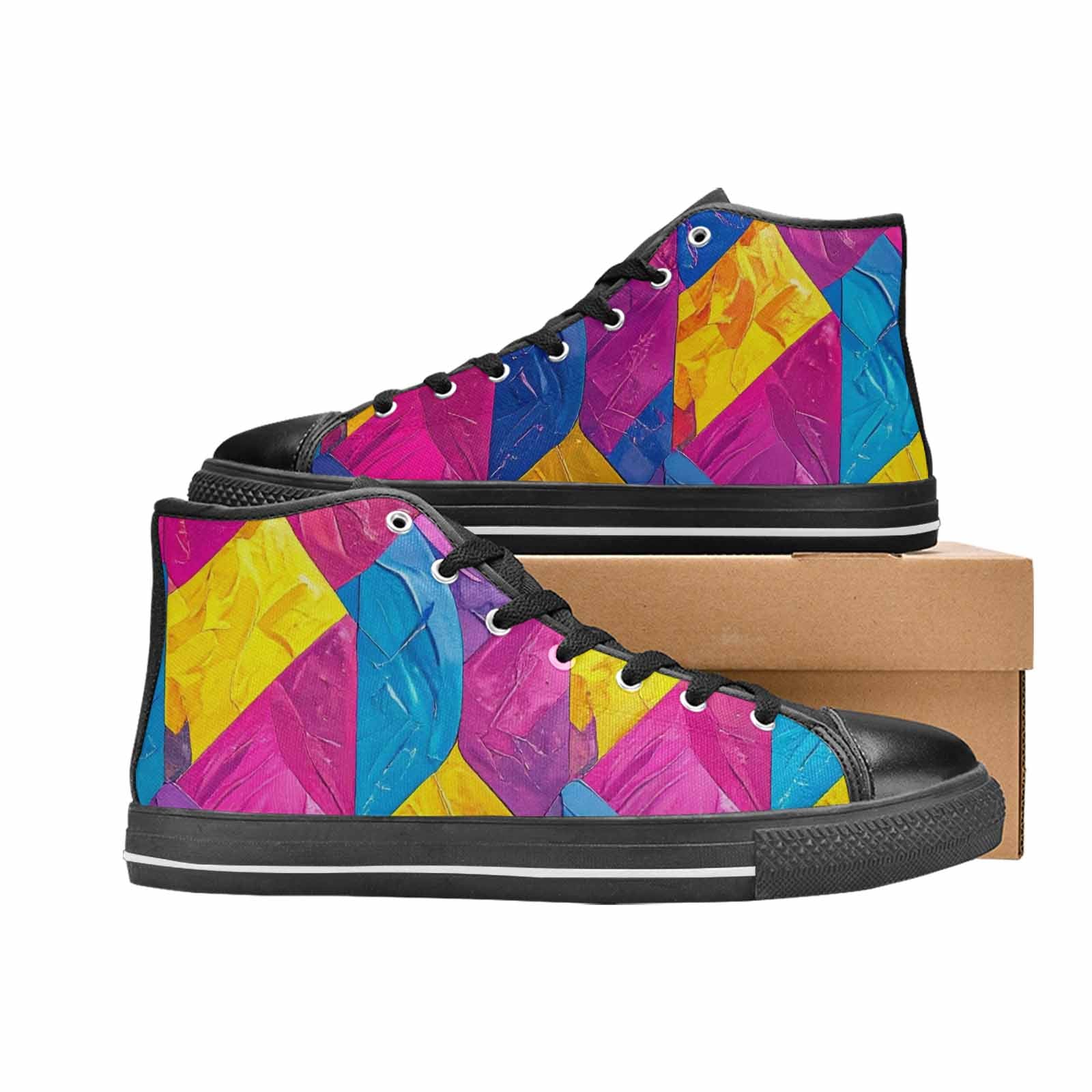 MEN'S Pansexual Flag Color High Top Canvas Y2K Sneakers