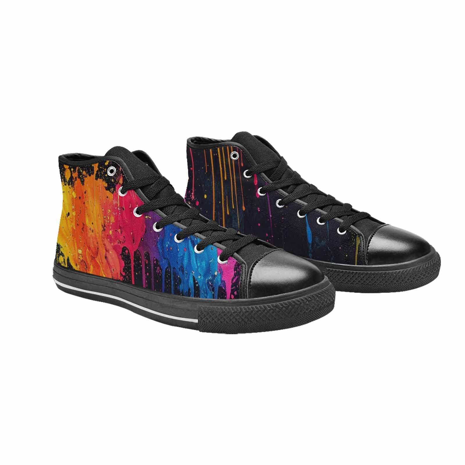WOMEN'S Paint Splatter High Top Canvas Surreal Shoes