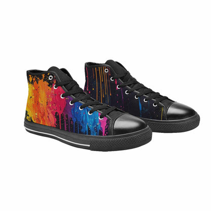 WOMEN'S Paint Splatter High Top Canvas Surreal Shoes