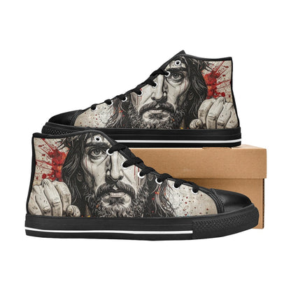 WOMEN'S Jesus_Ht_07 High Top Canvas Vibrant Chaos Custom Shoes