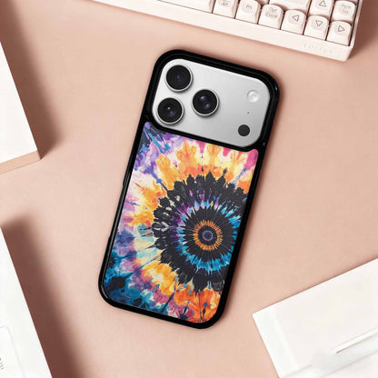iPhone 17 Pro Case — Black Blue Ink Tie Dye Tie, Original Design Phone Case