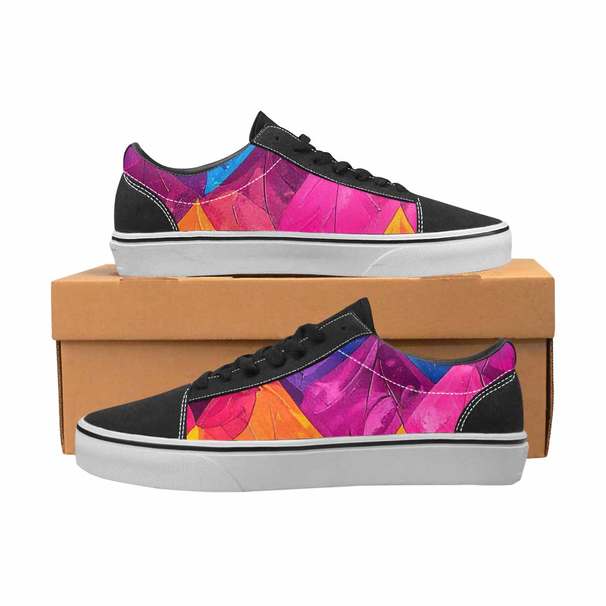 WOMEN'S Pansexual Flag Color Canvas Lace-Up Wallpaper Art Custom Shoes