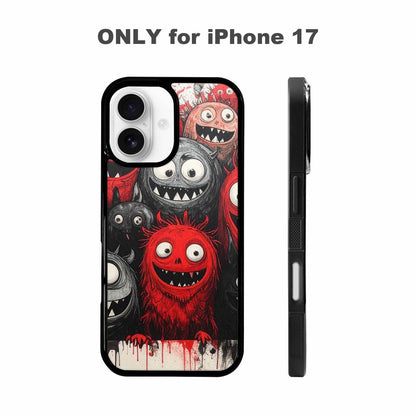 iPhone 17 Case — Black &amp; Red Ink Cartoon Cute, Custom Art Phone Cover