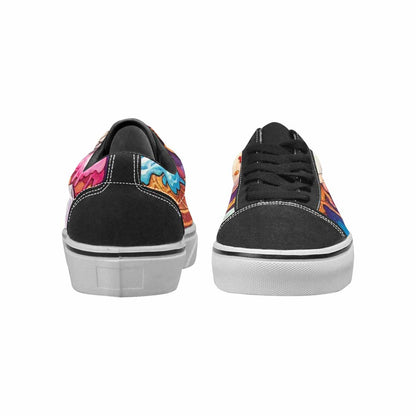 WOMEN'S Ice Cream Monsters  Lace-Up Canvas Wallpaper Art Sneakers