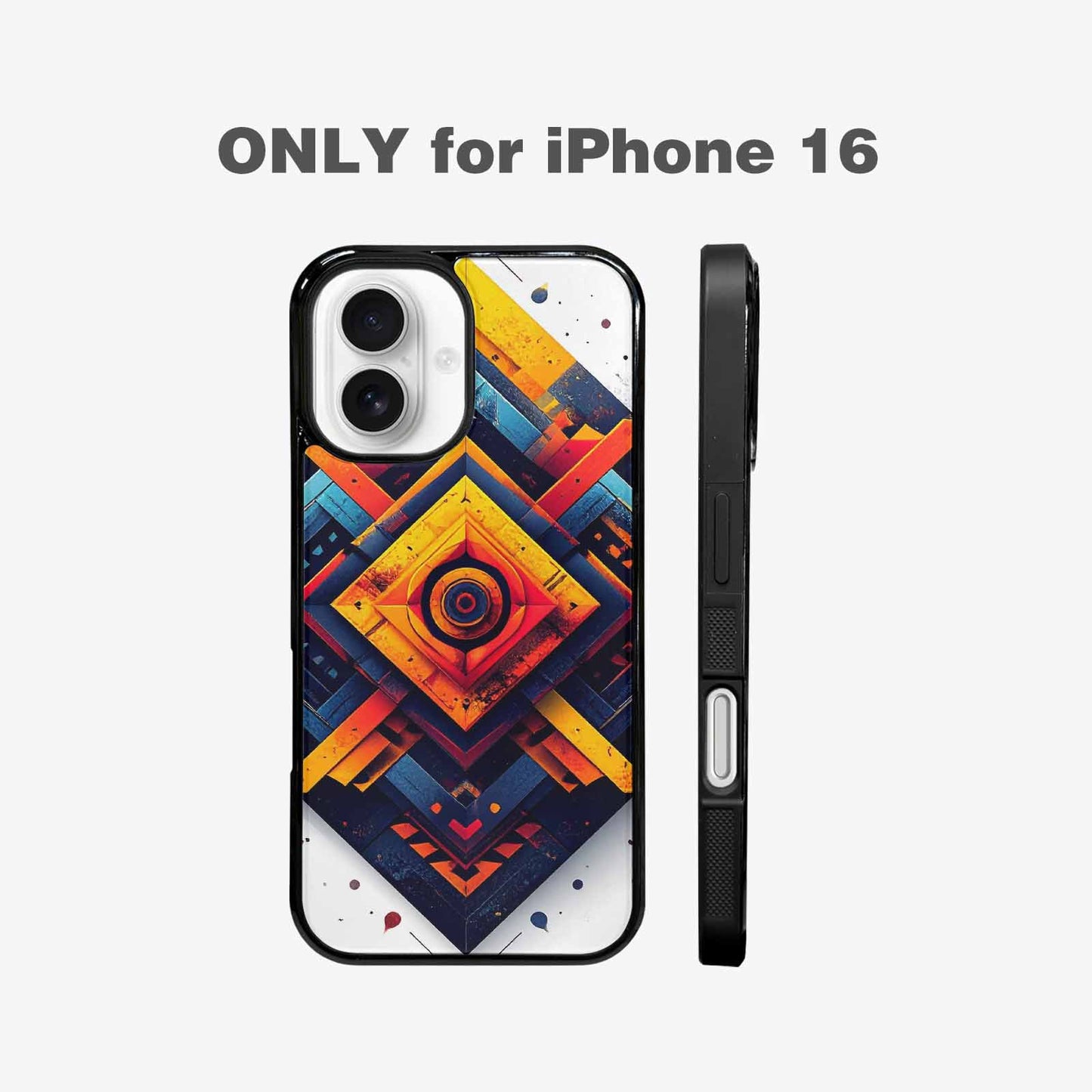 iPhone 16 Case — Urban Tribal Tessellation, Custom Printed Phone Case