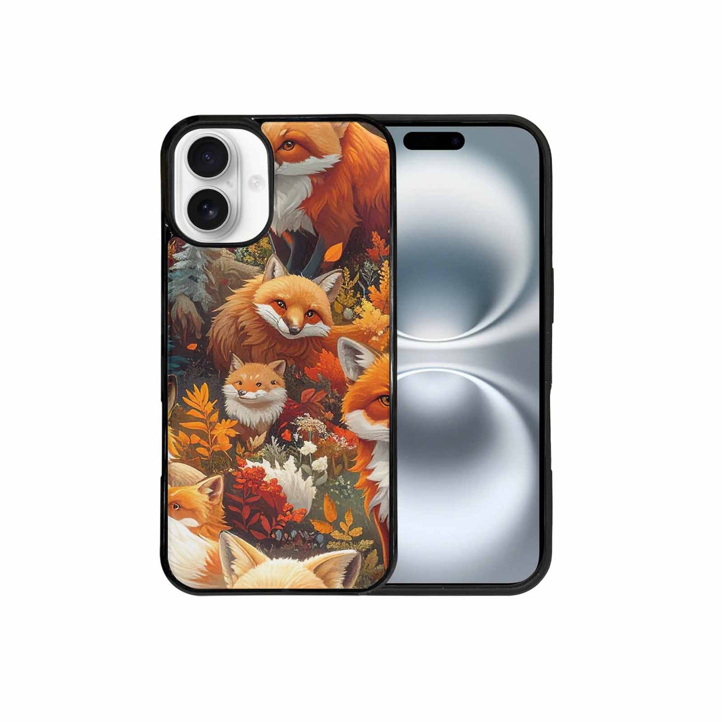 iPhone 16 Plus Case — Fox Forest Fox Forest Pattern Hundreds, Custom Art Phone Cover