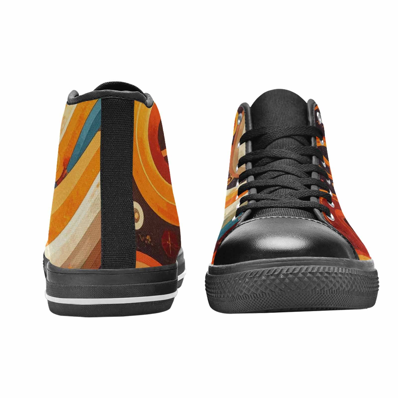 WOMEN'S Groovy 70S Peace High Top Canvas Neon Fantasy Custom Sneakers