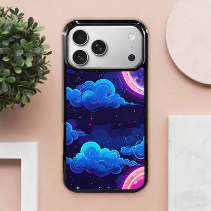 iPhone 17 Pro Max Case — Neon Winter Moon Cartoon Cute, Custom Print Case Cover