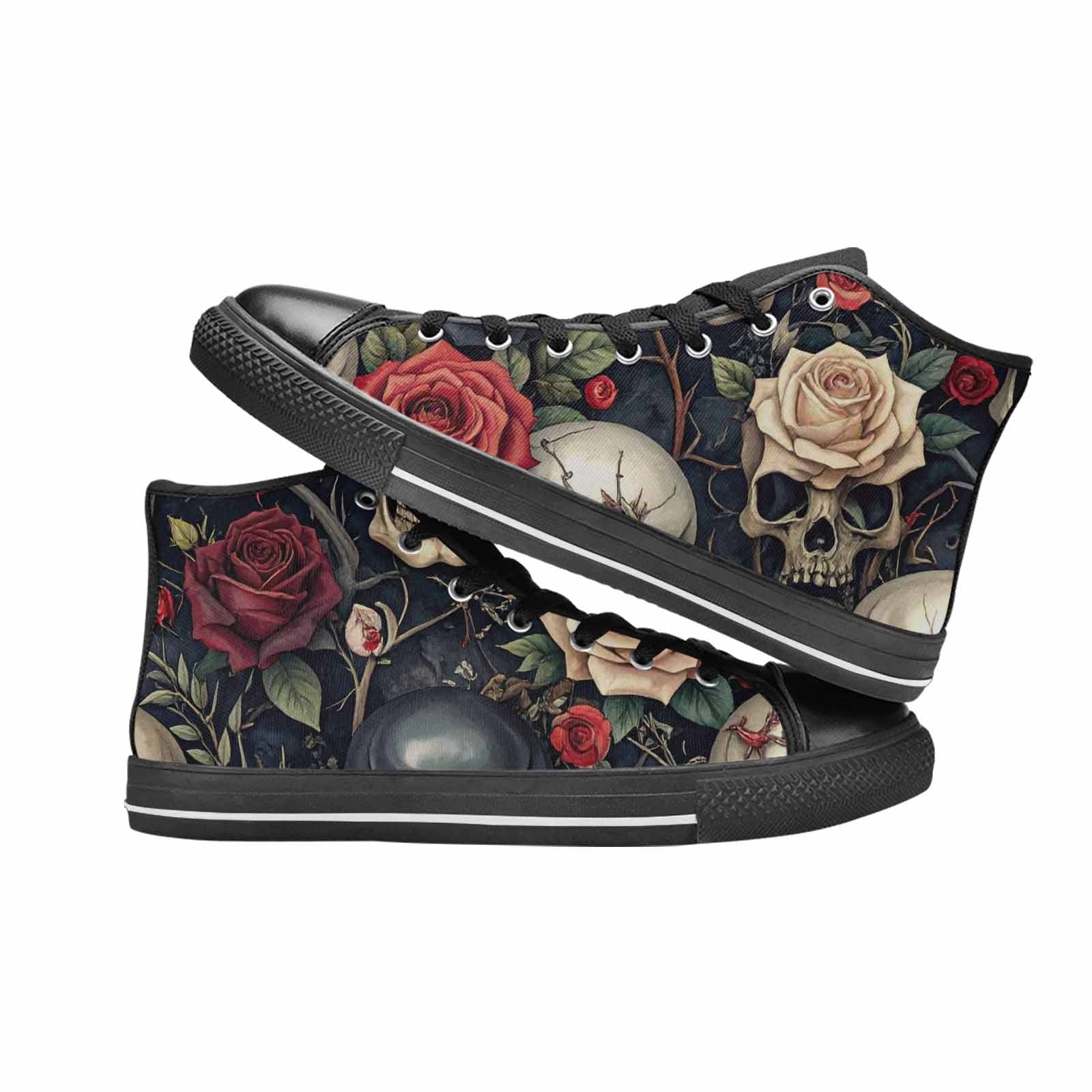 MEN'S Skulls - Roses High Top Canvas Vivid Shoes