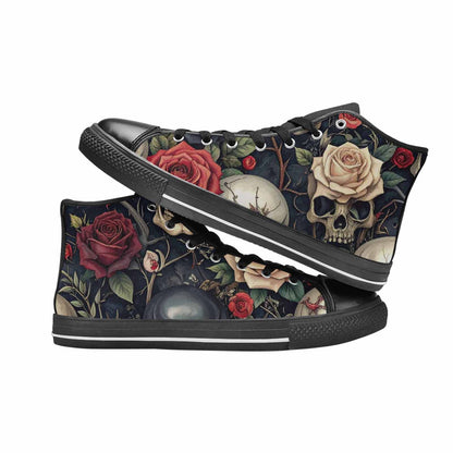 MEN'S Skulls - Roses High Top Canvas Vivid Shoes