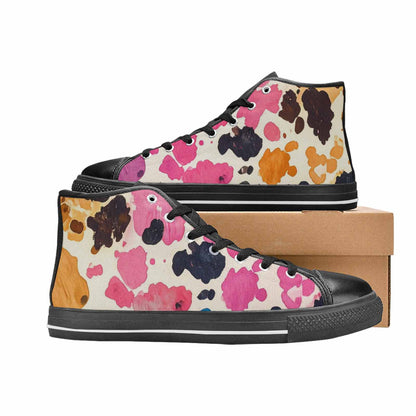 MEN'S Cow Animal Print High Top Canvas Surreal Custom Shoes