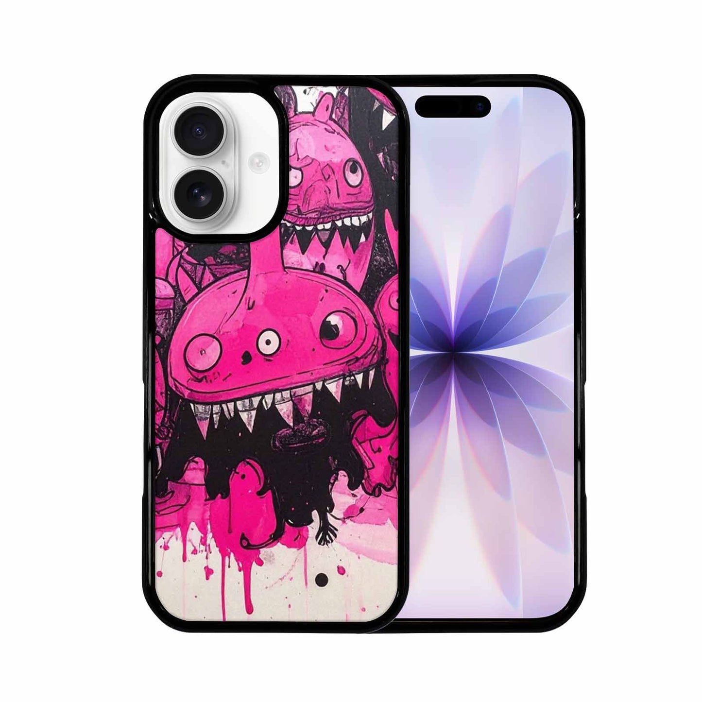 iPhone 17 Case — Black &amp; Pink Ink Cartoon Cute, Custom Designed Case Cover