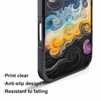 iPhone 17 Air Case — Tie Dye Swirls Black White Tie, Original Design Phone Case