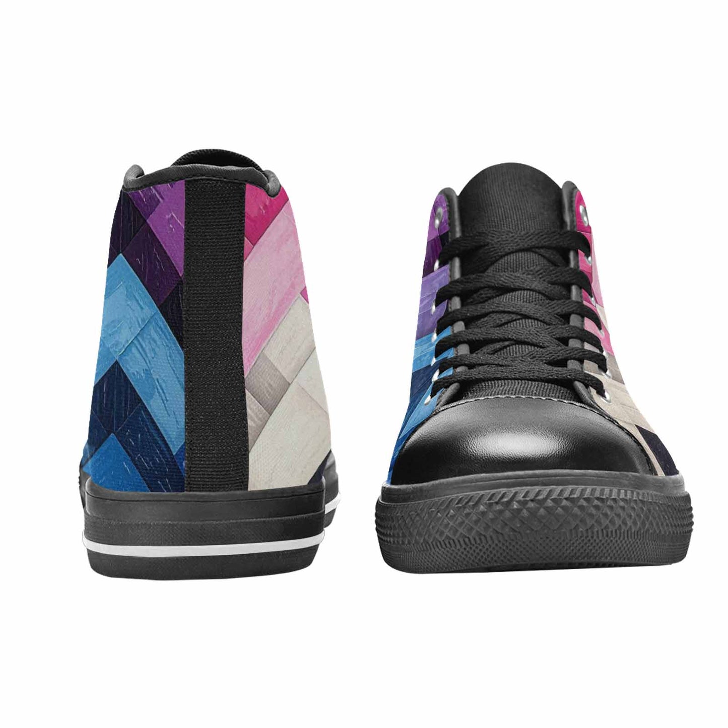 MEN'S Genderfluid Flag Color High Top Canvas Dark Academia Custom Shoes