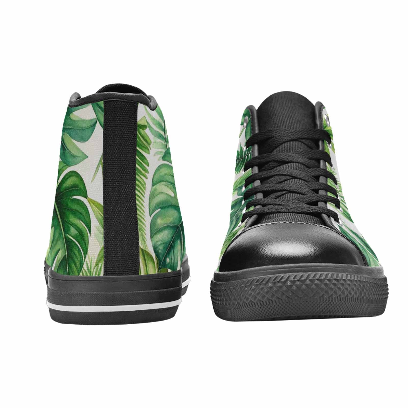 WOMEN'S Seven-Point Palmate Leaf High Top Canvas Vibrant Chaos Sneakers