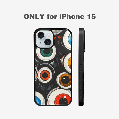 iPhone 15 Case — Googly Cartoon Eyeballs, Custom Phone Case