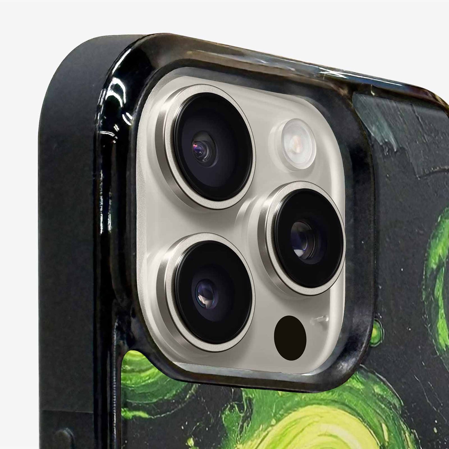 iPhone 16 Pro Max Case — Melting Galaxy Acid Green, Custom Designed Case Cover